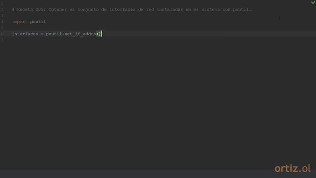 Python 3 - Receta 205: Obtener el Conjunto de Interfaces de Red Instaladas en el Sistema con psutil смотреть онлайн