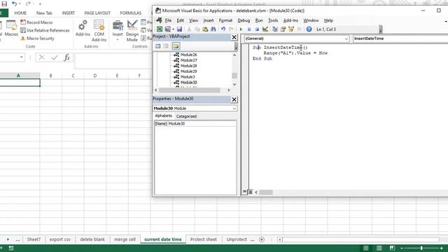 Current Time & Date | Excel Macros | Excel VBA Macros | VBA Macros | Excel Automation | Macros