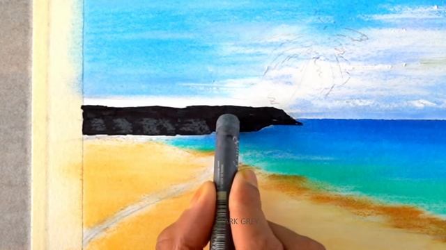 How to draw a seascape using oil pastels | easy step by step tutorial for beginner смотреть онлайн