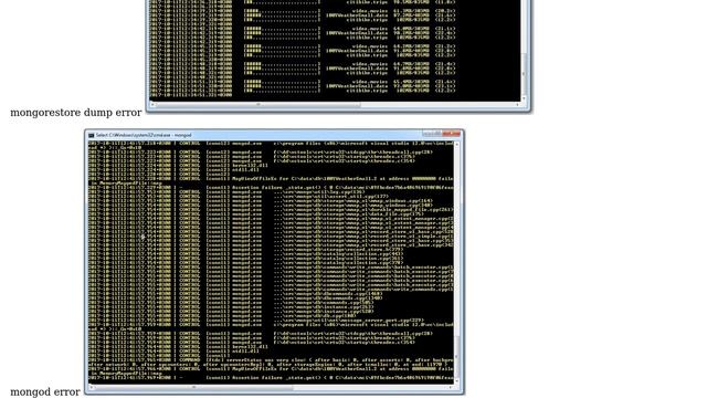 Databases: Assertion failure _state.get() error in MongoDB during mongorestore смотреть онлайн