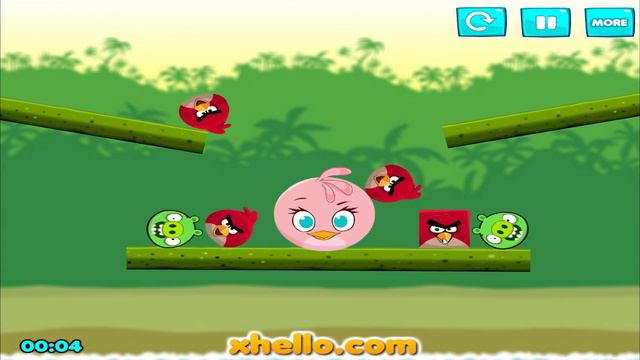 Angry Birds Pigs Out vs Angry Birds Kick Piggies - STELLA HELP RED KICK AND THROW OUT TRIANGLE PIGS смотреть онлайн