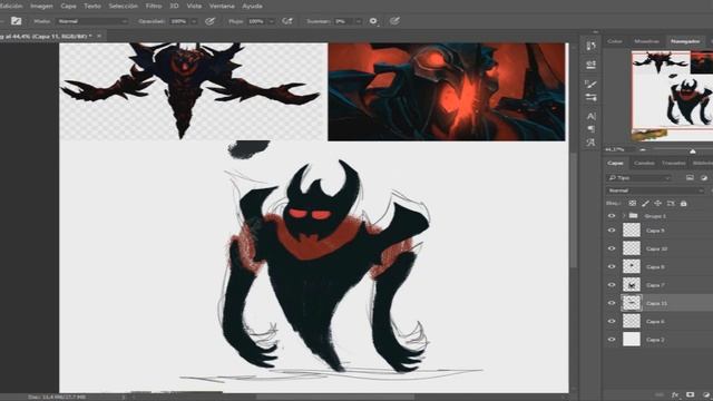 Shadow Fiend - Ilustración en Photoshop (Dota 2) смотреть онлайн