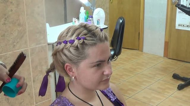 Прическа: плетение косы из 4 прядей с лентой. 4 Strand Braid смотреть онлайн