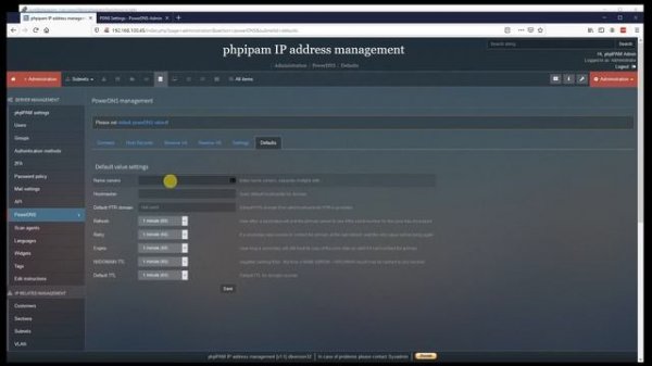 Integration powerdns to phpipam