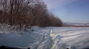 Toyota Wish на снежном бездорожье.