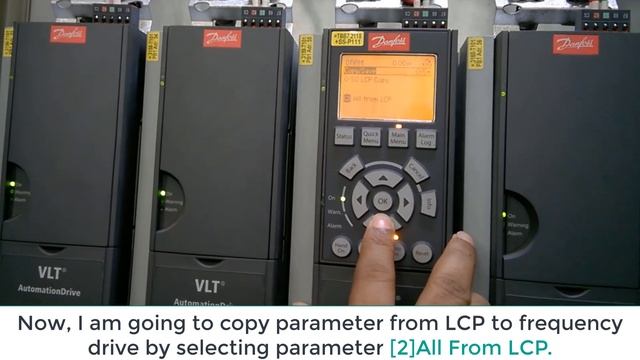 How to copy and save parameter in danfoss VLT Automation Drive смотреть онлайн
