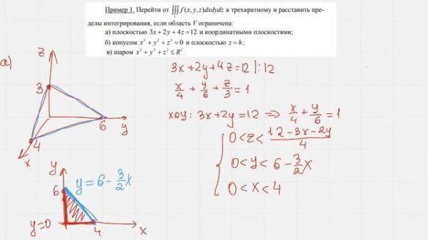 Пределы интегрирования в тройном интеграле