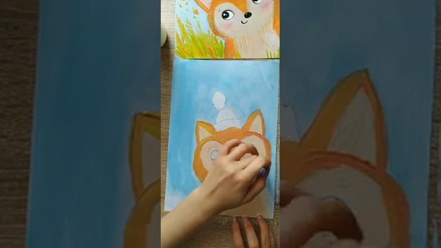 Как нарисовать лису гуашью. Урок рисования осенний. смотреть онлайн