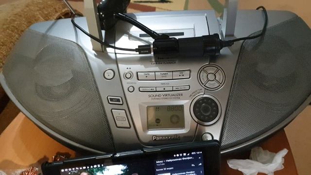 Panasonic RX ES-23 - подключение через FM трансмиттер смотреть онлайн