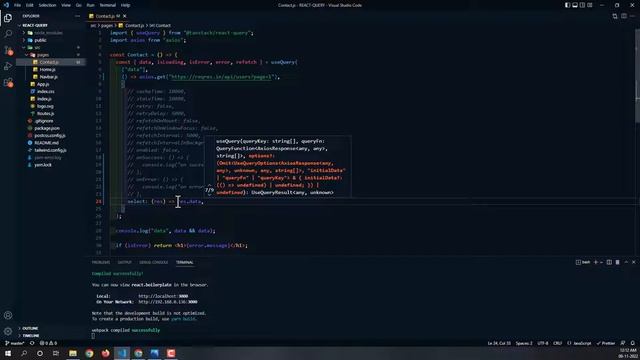 React Query - Select in UseQuery смотреть онлайн