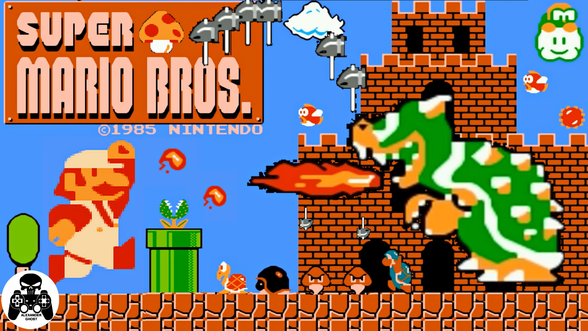 Super Mario Bros (Марио) прохождение, все секреты смотреть онлайн