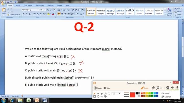Java main function mcq смотреть онлайн