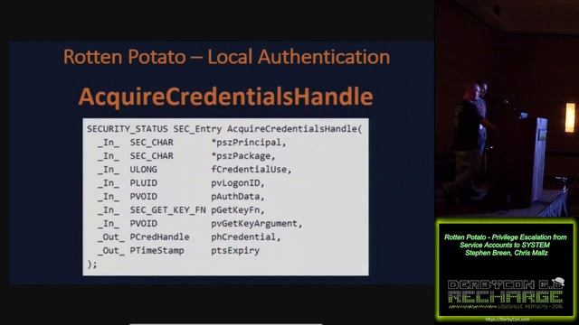 302 Rotten Potato Privilege Escalation from Service Accounts to SYSTEM Stephen Breen Chris Mallz смотреть онлайн