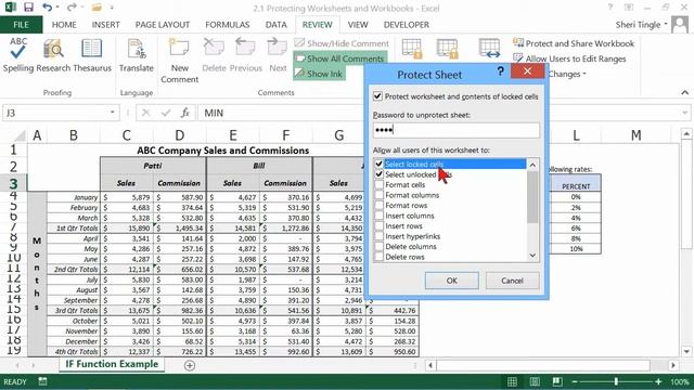 Microsoft Office Excel 2013 Tutorial: Protecting Worksheets and Workbooks | K Alliance смотреть онлайн