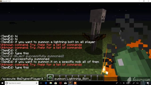 How to summon Lightning Bolts on all mobs or Players in minecraft смотреть онлайн