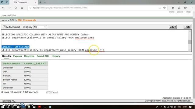 Oracle and SQL in Select statement. смотреть онлайн