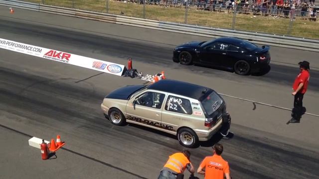 VW Golf Mk3 R32 Turbo 4motion 1200+HP Spb vs. Nissan GTR VTG Speeddays / King of Germany 2014 смотреть онлайн