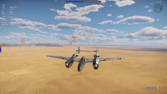 War Thunder [Air RB]: Lockheed P-38L-5-LO Lightning, 2 games (7 x destroyed) with text commentary смотреть онлайн
