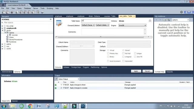 Create Data Base and Tables in MySQL Workbench 8.0 смотреть онлайн