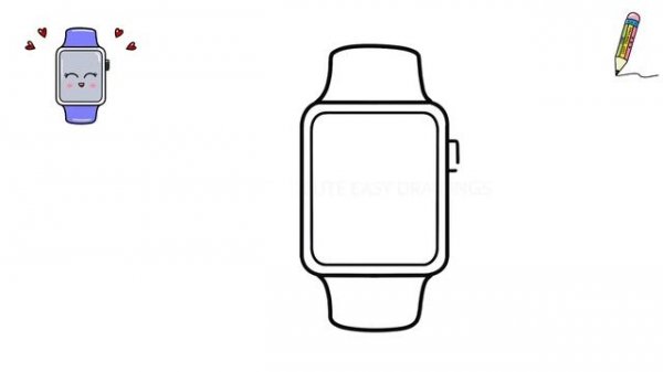 How to Draw Apple Watch | Learn to draw Smart Watch - Easy