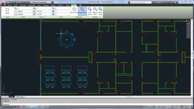 AutoCAD LT 2012 - Associative Array смотреть онлайн