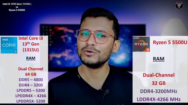 Intel Core i3 13th Gen vs AMD Ryzen 5 5500U | Which is Better ? | Intel i3- 1315U | Ryzen 5 5500U смотреть онлайн