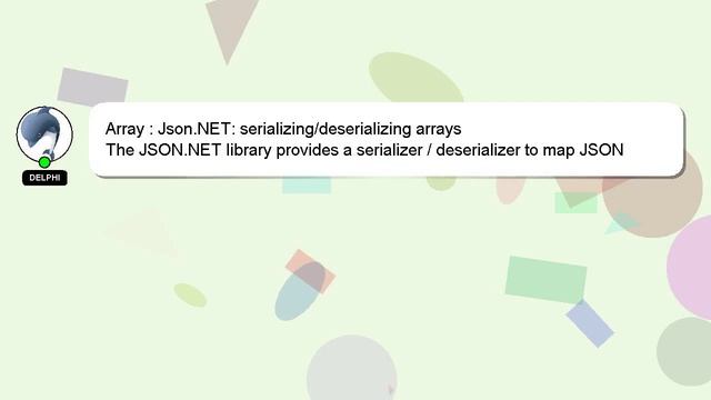 Array : Json.NET: serializing/deserializing arrays смотреть онлайн