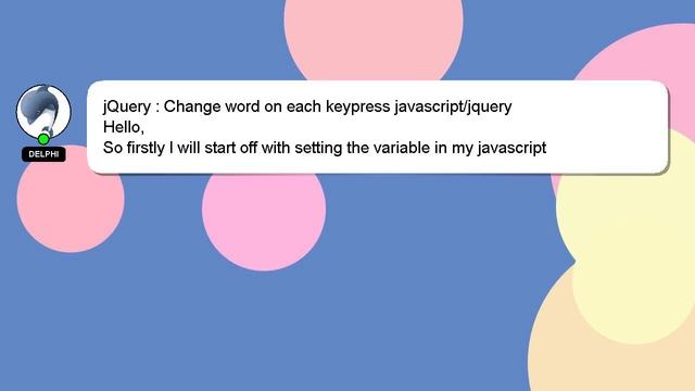 jQuery : Change word on each keypress javascript/jquery смотреть онлайн