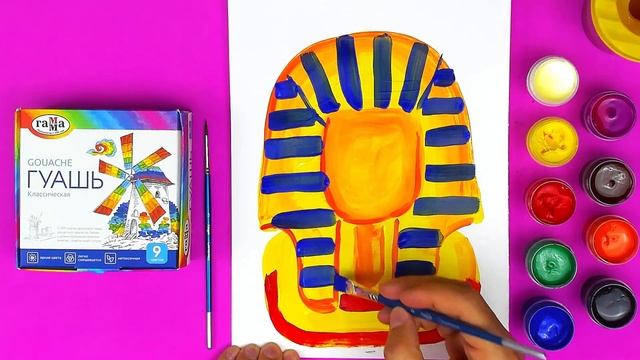 Арт-Проект / Маска ФАРАОНА / Урок рисования ЕГИПЕТ смотреть онлайн