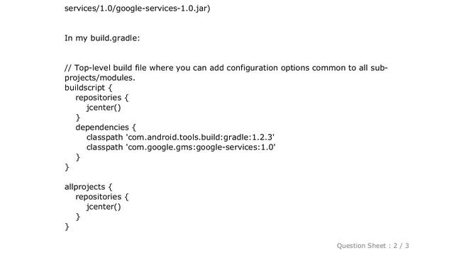 Android : Error: Could not find com.google.gms:google-services:1.0. when adding google service plug смотреть онлайн