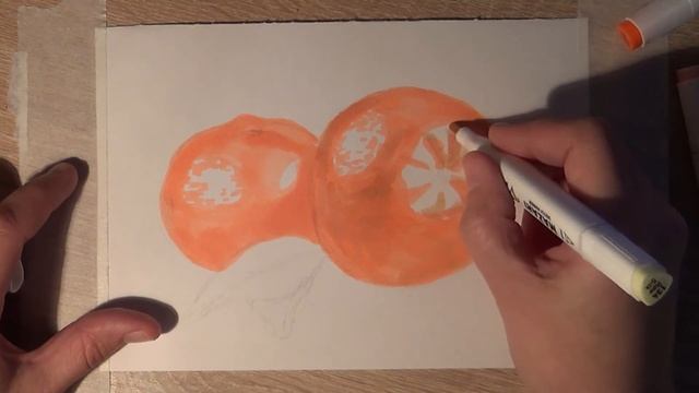 Рисуем мандарины маркерами. Draw tangerines with markers смотреть онлайн