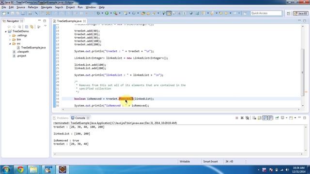 How to remove all objects from the TreeSet? | TreeSet (RemoveAll) смотреть онлайн