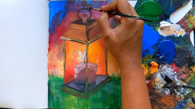 Whimsical Candle Light | SStill Life - Acrylic Painting For Beginners