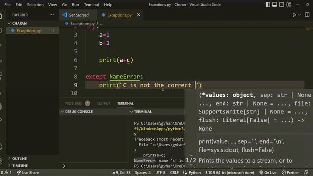 Exceptions in python | Try , Except in python | Python Programming смотреть онлайн