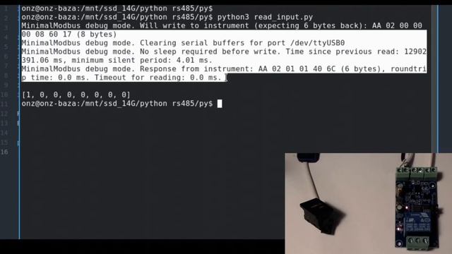 Python RS 485 MODBUS RELAY 2 OPTO INPUT 1 смотреть онлайн