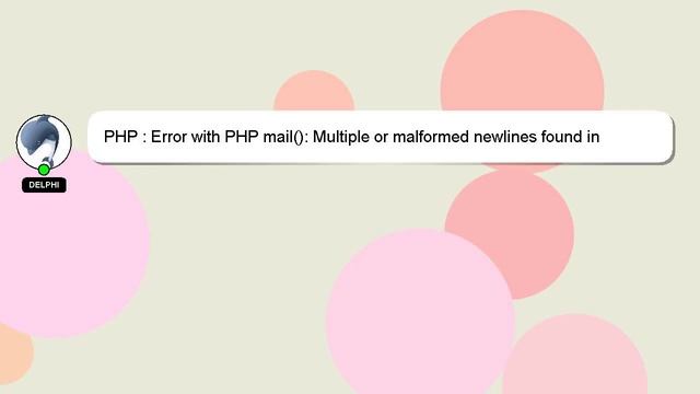 PHP : Error with PHP mail(): Multiple or malformed newlines found in additional_header смотреть онлайн