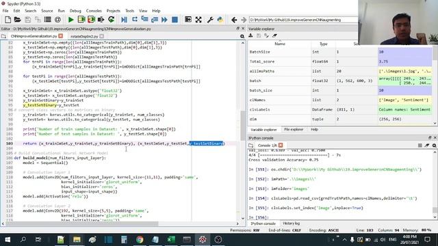 Python Code: CNN model with image generator ImageDataGenerator, Cross Validation, StratifiedKFold смотреть онлайн