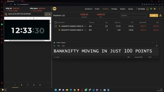 24-02-2023 | BANKNIFTY ITM OPTIONS | PYTHON TRADING BOT | #live #trades | #trading #vlog смотреть онлайн