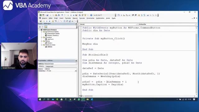 Classes VBA - Criar controle calendário em tempo de execução смотреть онлайн