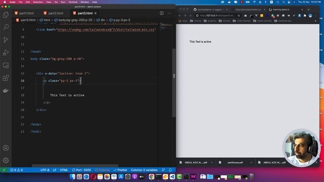 Learn Alpinejs by Projects - part 3. - Conditional Format with Binding Class смотреть онлайн
