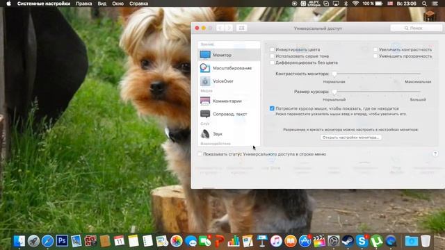 как убрать увиличение курсора на мак в El Capitan смотреть онлайн