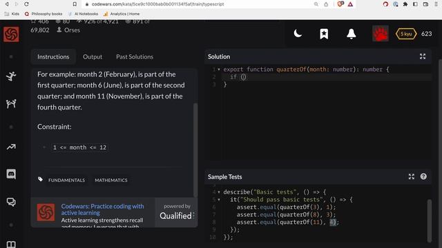 Codewars - Typescript - Quarter of the year смотреть онлайн