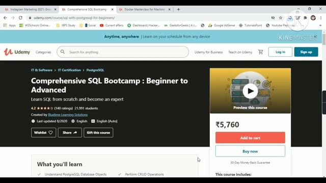 Udemy Free Certificate Courses Docker ML Data Science SQL Instagram Marketing Online Classes смотреть онлайн