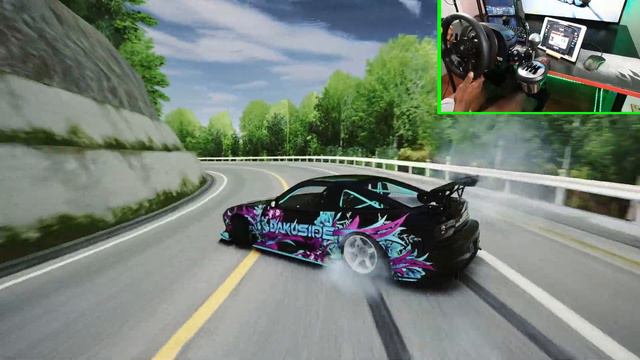 Assetto corsa drifting DakuSide Nissan 180sx 1JZ смотреть онлайн