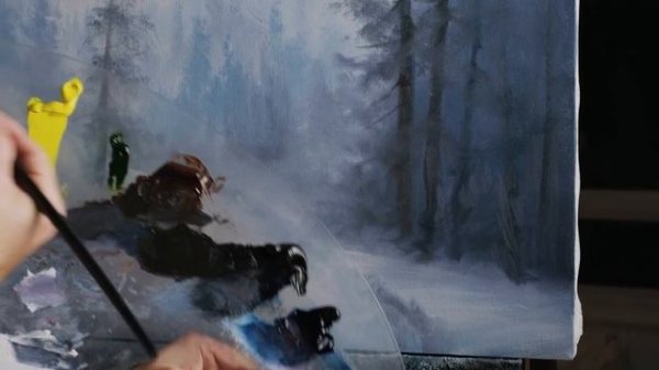 Beginner Friendly Winter Landscape Painting