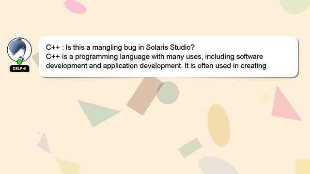 C++ : Is this a mangling bug in Solaris Studio? смотреть онлайн