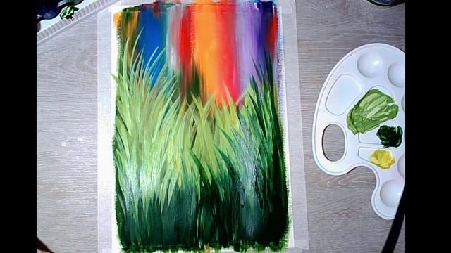 Рисуем яркую цветочную поляну легко и быстро смотреть онлайн