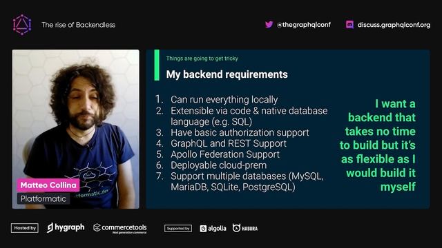 The rise of Backendless | Matteo Collina | The GraphQL Conf. 2022 смотреть онлайн