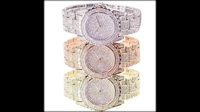 Модные часы Aliexpress женские роскошные круглые кварцевые часы наручные часы для женщин блестящие смотреть онлайн