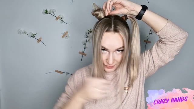 Видео. Прическа култышки с прямым пробором смотреть онлайн